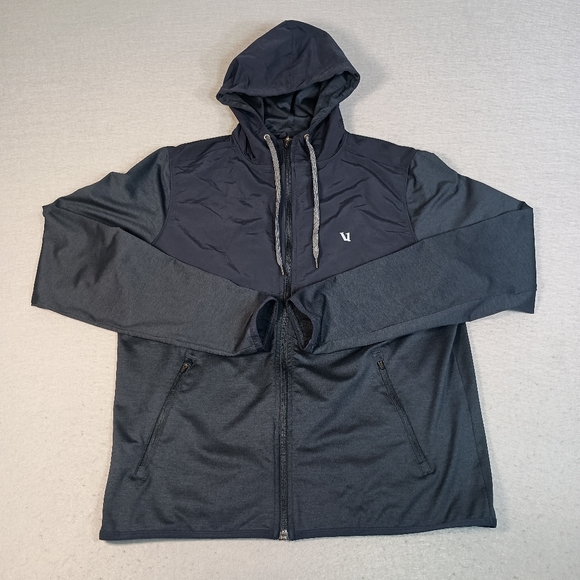 Vuori Other - Vuori Sunday Element Men M Blue Performance Full Zip Hood 4 Way Stretch Jacket